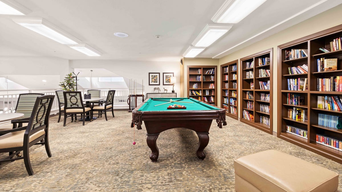 The game room at Carolina Estates