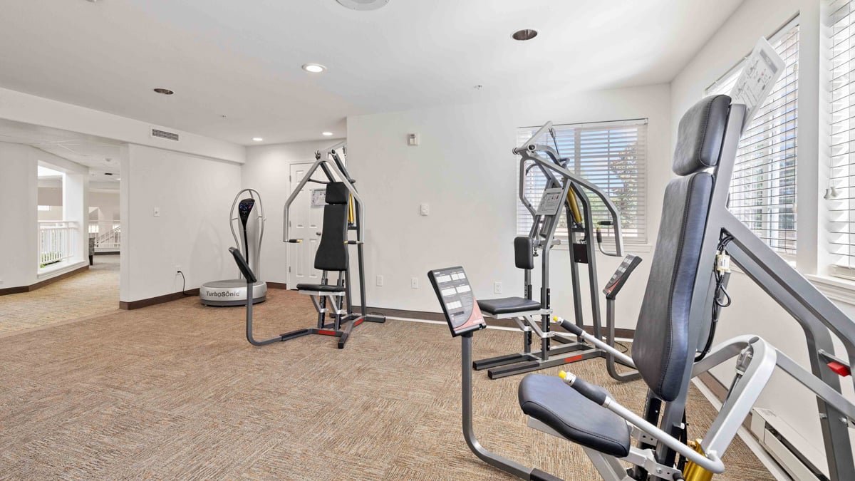 The fitness center at Carolina Estates